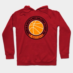 Orange basketball players ball with black saying text Hoodie